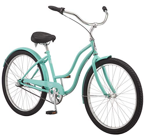 Schwinn Mikko Adult Beach Cruiser Bike, Featuring 17-Inch/Medium Steel Step-Over Frames, 1-Speed Drivetrains, Teal