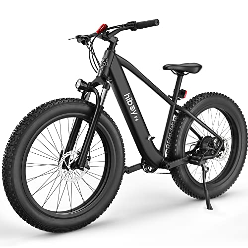 Hiboy P6 Electric Bike for Adults, 28MPH 62.1Miles Range 1000W Peak Motor 48V 13Ah Removable Battery Ebike, 26” x 4.0' Fat Tire Electric Bicycle, Shimano 7 Speed, Hydraulic Suspension, UL Certified