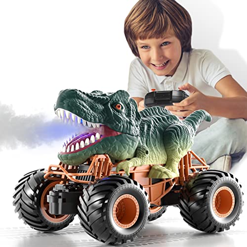 Bennol Remote Control Dinosaur Car, 2.4Ghz RC Truck for Toddlers, Electric Hobby RC Car Toys with Light & Sound Spray Birthday Gift for 3 4 5 6 7 8 Year olds Kids Boys Girl