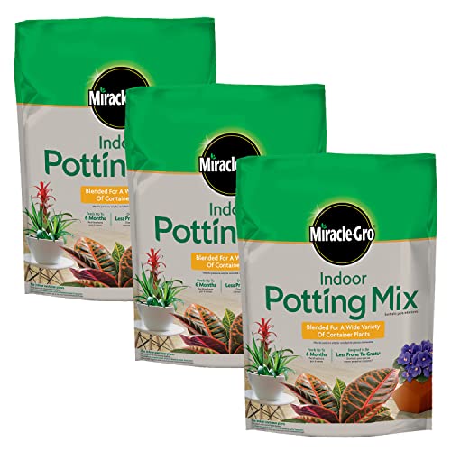 Miracle-Gro Indoor Potting Mix, Soil for Indoor Container Plants, 6 qt. (3-Pack)
