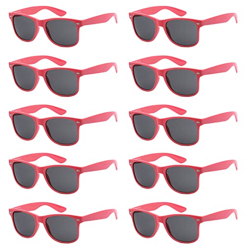 Got Shades Wholesale Bulk Unisex 80's Retro 100% UV Sunglasses for Adults - 10 Pack - w/Flex Hinges