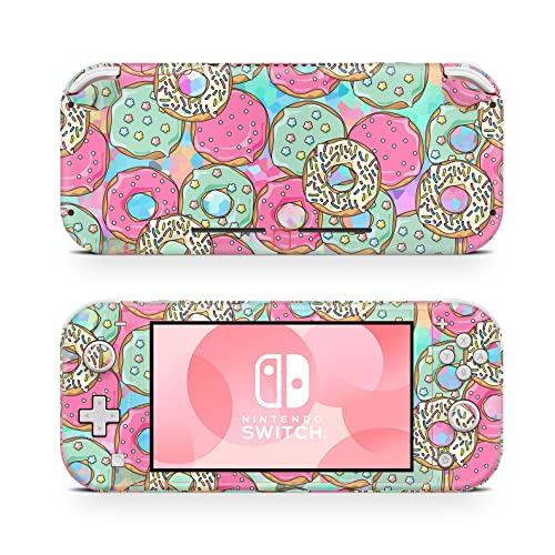 ZOOMHITSKINS Switch Lite Accessories, Compatible for Switch Lite Skin, Sweet Candy Donuts Mint Cream Pink Rose Pastel Kawaii Bagel, 3M Vinyl, Durable & Fit, Easy to Install, Made in The USA