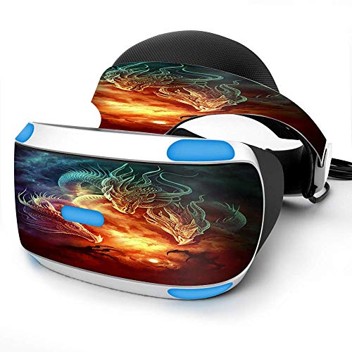 Sony Playstation VR Headset Skin Decal Vinyl Wrap - Dragons Fireball Magic