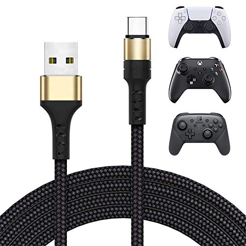 USB C Charging Cable for PS5 Xbox Series Controller, Type C Fast Charge Cord for Playstation 5, Xbox Series S/X, Nintendo Switch Pro Controller & Nintendo Switch Console & Smartphone, 10FT Long
