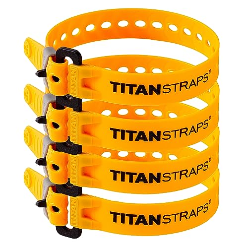 Titan Utility Straps – Mini Straps Set to Organize Computer Cables, Arts & Crafts, and Fishing Rods (10' Length / 4-Pack, Sunflower)