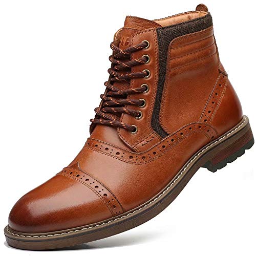 Arkbird Mens Chelsea Boots, Stylish and Comfort Leather Chukka Ankle Boots with Zipper (Brown)