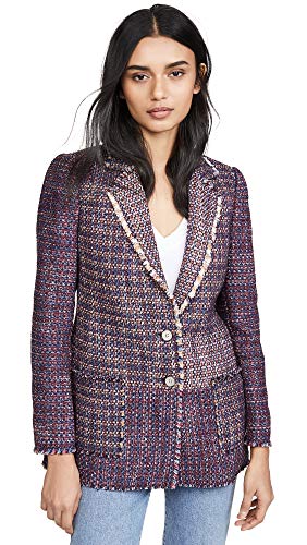 Rebecca Taylor Women Blanket Tweed-Mix Blazer, Multi, 4