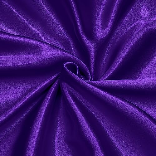 Homiest Purple Satin Fabric by The Yard, 1 Yard x 58 Inch Charmeuse Satin Fabric Silky & Shiny Cloth Fabric, Smooth Bridal Satin Fabric for Wedding Dress, Clothing Making, DIY Crafts, Sewing