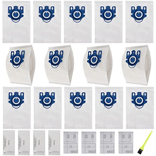 14 Packs Miele GN Vacuum Cleaner Bags Replacement for Miele Classic C1, Complete C1, Complete C2,Complete C3 S227 S240 S270 S400 S2 S5 S8 Series with 4 Motor Protection Filters, 4 AirClean Filters