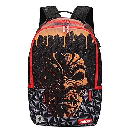 UNIKER Pattern Boys Backpack,Graffiti Backpack,Laptop Backpack 15.6 Inch,School Backpack for Men,Travel Backpack with USB Port