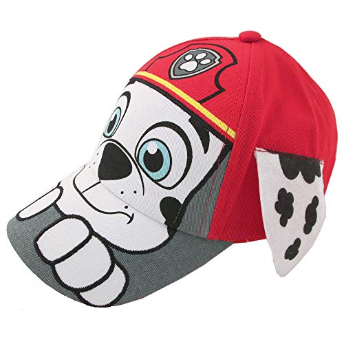 Nickelodeon Toddler Boys' Paw Patrol Baseball Cap - 3D Chase, Marshall, Rubble Curved Brim Snap Back Hat, Size 2-4T, Red Marshall