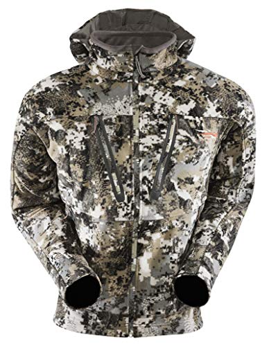 SITKA Gear Men's Stratus Windstopper Water Repellent Ultra-Quiet Fleece Hunting Jacket with Removable Hood, Elevated II, XX-Large