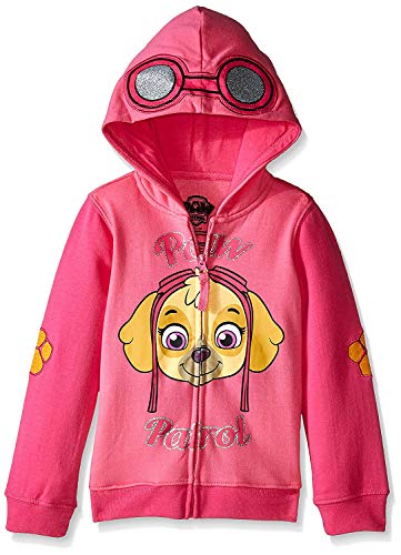 Paw Patrol Little Girls' Skye Toddler Hoodie, Hot Pink/Heather Pink, 4T