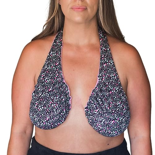 Ta-Ta Towel-Lounge Bra for Your Ta-Ta's,Sweat Absorber & Wearable Towel Bra - Breathable, Lightweight, Soft, Reversable,Bubble Print- Medium