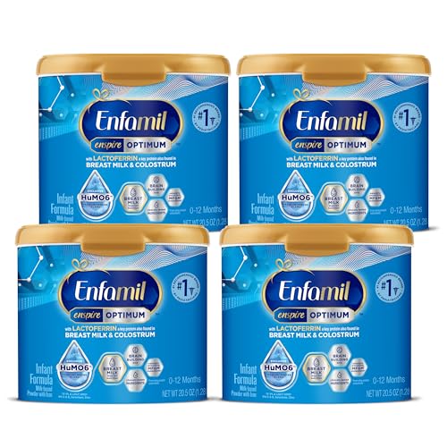 Enfamil Enspire Baby Formula with Immune-Supporting Lactoferrin, Brain Building DHA, 5 Nutrient Benefits in 1 Formula, Our Closest Formula to Breast Milk, Reusable Tub, 20.5 Oz (Pack of 4)
