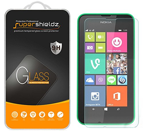 Supershieldz (2 Pack) Designed for Nokia Lumia 635 and Lumia 630 Tempered Glass Screen Protector, Anti Scratch, Bubble Free