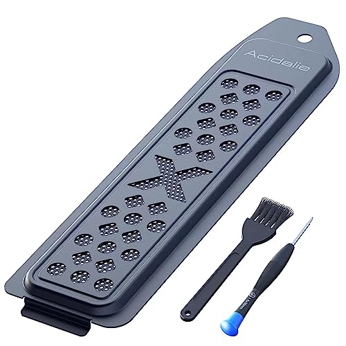 ACIDALIE Metal Cooling and Dust Proof Cover for PlayStation 5 M.2 SSD Expansion Slot,Suitable for all PS5 M.2 NVMe SSD Heatsink,New Breathable Hole（grey）