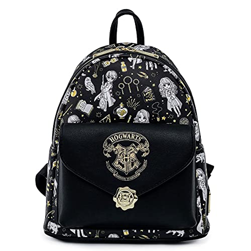 Loungefly Harry Potter Magical Elements All Over Print Womens Double Strap Shoulder Bag Purse