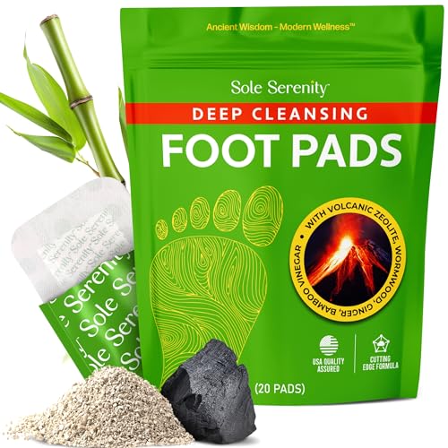Sole Serenity Foot Pads - Zeolite Mineral, Ginger Root, Wormwood, Bamboo Vinegar, Foot Spa for Achy Feet