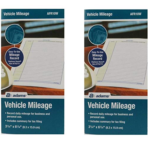 Adams AFR10W Mileage Journal - 2 Pack