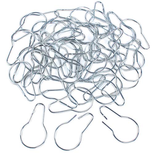 Super Z Outlet Silver Metal Shower Curtain Style Hanging Clip Chain Hooks Sorting & Organizing (50 Pieces)