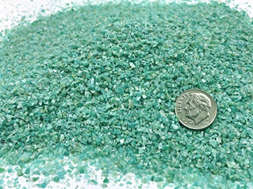 Natural Crushed Amazonite for Stone Inlay, Handmade Jewelry, or Mineral Art, Medium, 1/2 Ounce