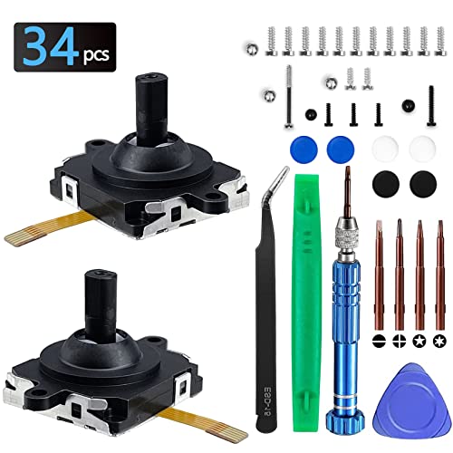 Gorliskl Joystick Replacement for Oculus Quest 2 Controller (34 in one),VR Replacement Joystick Analog Thumb Stick Repair Kit for Oculus Quest 2 Accessories