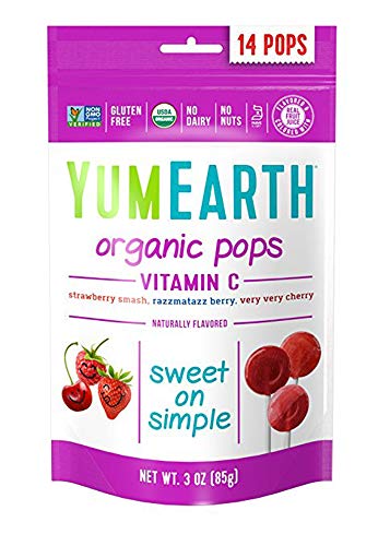 YumEarth Organic Vitamin C Lollipops, 14 Lollipops (Pack of 6), Gluten Free, Vegan (Packaging May Vary)