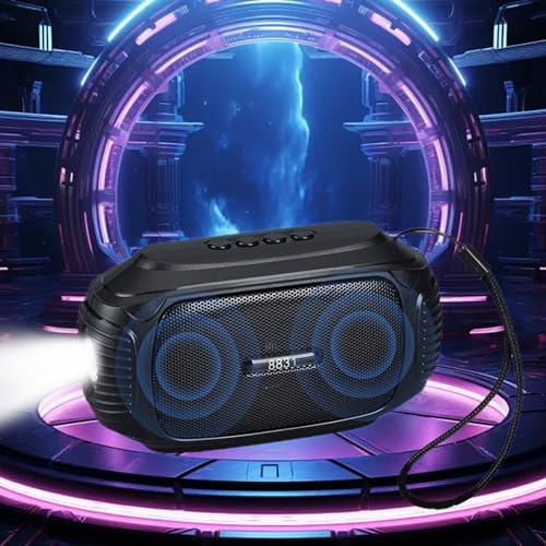 Portable Bluetooth Speaker, Rechargeable Wireless Speaker with Loudly Stereo System, Lightweight Speaker with LED Flashlight for Outdoor, Home, Party, Beach, Travel Prime of Day Deals 2024 Deals