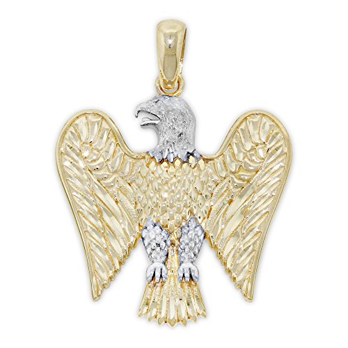 Charm America - Gold Patriotic Eagle Charm - 14 Karat Solid Gold - Eagle Pendant