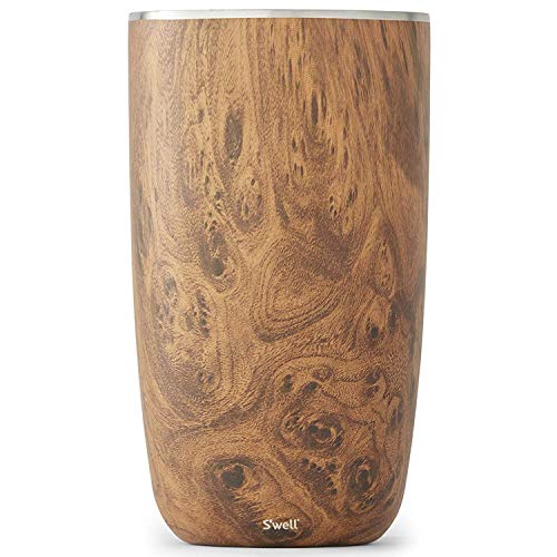S'well Stainless Steel Wine Chiller, 750ml Teakwood, Triple-Layered Vacuum-Insulated Container Designed to Keep Bottles Colder for Longer - BPA-Free Designer Barware Accessories