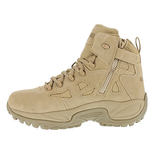 Reebok mens Rapid Response Rb Safety Toe 6' Stealth With Side Zipper Military Tactical Boot, Desert Tan, 10.5 Wide US
