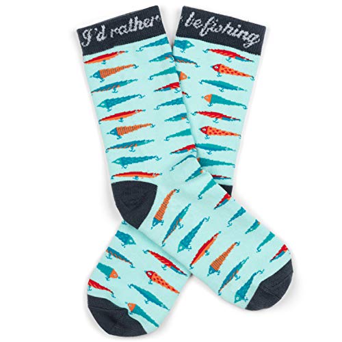 I'd Rather Be Fishing Socks for Men and Women who Love to Fish - Funny Gifts for Fishermen