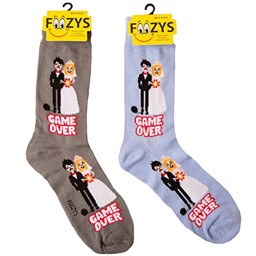 Foozys Men’s Game Over Late Night Party - Up to No Good Novelty Socks | 2 Pair