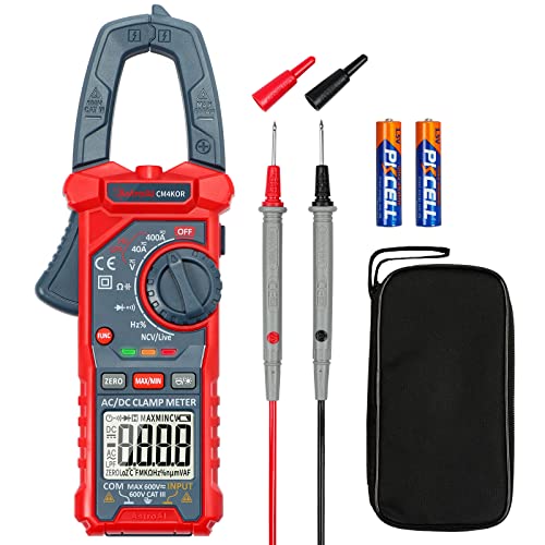 AstroAI Digital Clamp Meter Multimeter 4000 Counts Auto-ranging Amp Tester Measuring AC/DC Voltage & Current, Resistance, Capacitance, Frequency, Continuity, Live Wire Test, NCV Detection
