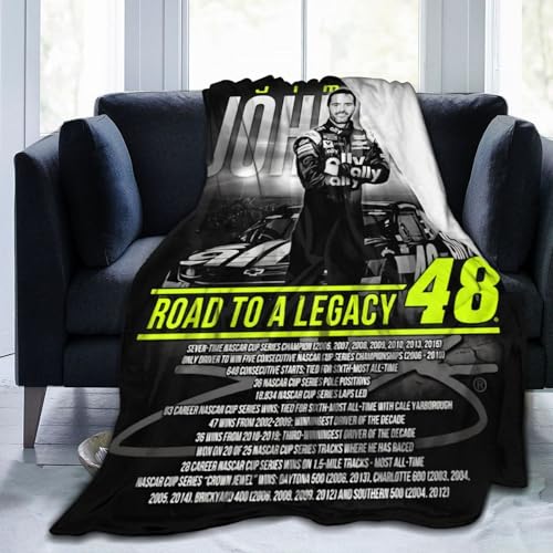 IngKe Jimmie Johnson 48 Blanket Tapestry Sofa Bed Fuzzy Plush Luxury Flannel Super Cozy All Seasons Microfiber Warm Decorative Lightweight Bedroom