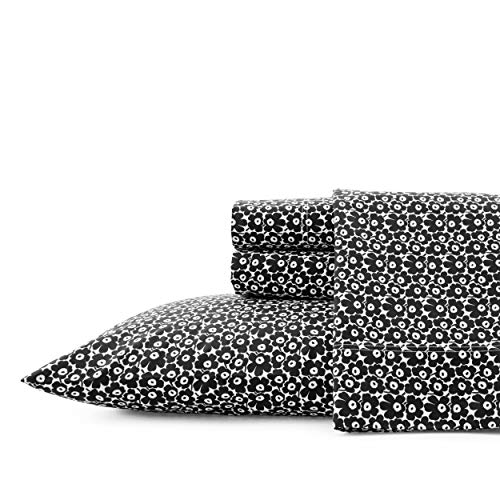 Marimekko - Pillowcase Set, Cotton Percale Bedding, Smooth & Cool Home Decor (Pikkuinen Unikko Black, Standard)