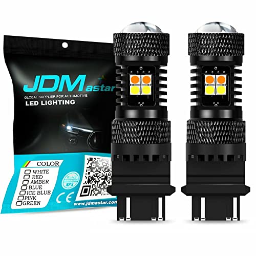 JDM ASTAR Extremely Bright 3030 Chipsets White/Yellow 3157 3155 3457 4157 Switchback LED Bulbs with Projector For Turn Signal Lights