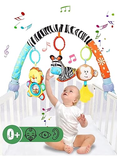 Pau1Hami1ton Baby Stroller Arch Toys, Car Seat Toys,Bouncer Toy Bar/Mobile for Bassinet,Adjustable Baby Hanging Toys Fit for Crib Bed,Stroller,Car Seat,Baby Gifts.S-19(Zebra)