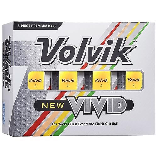 Volvik New Vivid Golf Balls: Matte Yellow, Dozen