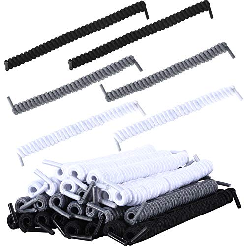 WILLBOND 12 Pairs No Tie Curly Shoelaces Elastic Shoe Lace for Kids and Adults Sneakers