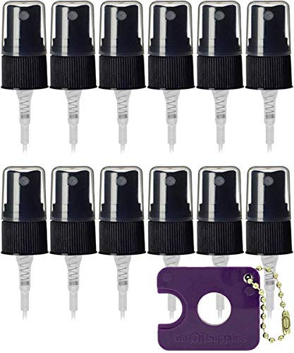Spray Bottle Tops For Essential Oil Bottles. Reduce, Reuse and Recycle Your Empty EO Containers and Bottles With Our Fine Mist Sprayer Replacement Pump (Black) by Got Oil Supplies