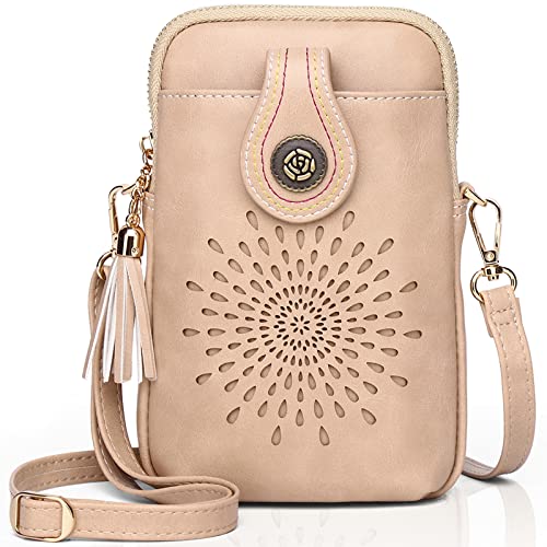 APHISON Mini Cell Phone Purse, PU Leather Small Crossbody Bags for Women, Lightweight Cute Purses with Tassel