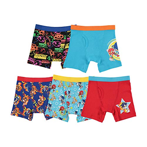 Sonic The Hedgehog boys Sonic the Hedgehog Boys' and Boxer Multipacks Available in Sizes 4, 6, 8, 10, 12 Briefs, 5pk Bxr Br, 6 US