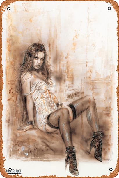 Muecddoa Luis Royo Alone Funny Sarcastic Metal Tin Sign Wall Decor Man Cave Bar Garage Decor Vintage Posters Signs 8x12 Inches