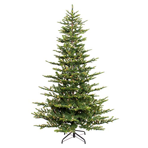 Puleo International 7.5 Foot Pre-Lit Aspen Fir Artificial Christmas Tree with 700 UL Listed Clear Lights Green