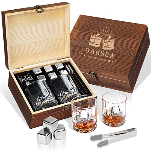 Gifts for Men Dad Husband Christmas, Stainless Steel Whiskey Glasses Stones Set, Anniversary Birthday Wedding Gifts for Him Boyfriend Groomsmen Grandpa, Cool Burbon Scotch Set Gifts Stocking Stuffers