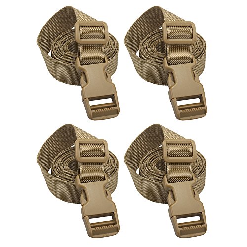 XTACER Backpack Accessory Strap Luggage Straps Cover Strap Sleeping Bag Strap with Buckle (TAN - Release Buckle Straps (4-Pack))