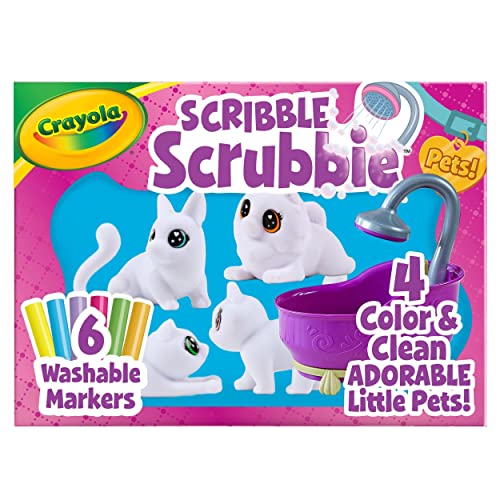 Crayola Scribble Scrubbie Pets Tub Set, Washable Pet Care Toy, Animal Toys for Girls & Boys, Arts & Crafts, Gifts for Kids, 3+