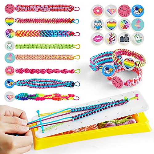 PREPOP DIY Arts and Crafts Toys for Kids -Best Birthday Gifts for Girls Age 7 8 9 10 11 12 Years Old, Friendship Bracelet String Making Kit for Travel Activities Supplies